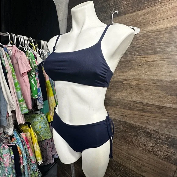 Athleta Navy Blue Bikini Set Bathing Suit Size Small - Picture 2 of 8